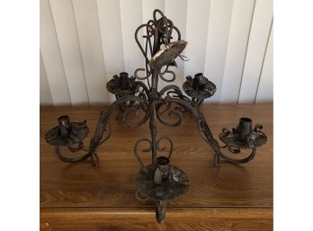 Vintage Wrought Iron Hanging Chandelier