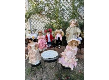 A Collection Of Dolls Inc. Heritage, Collectors Choice W Metal Table And Chairs