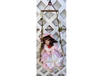 Beautiful Porcelain Doll On A Swing From The J. Misa Collection