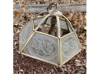 Brass And Glass Ceiling Lamp #7