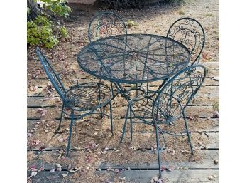 Cast Iron Patio Set, Table With 4 Chairs