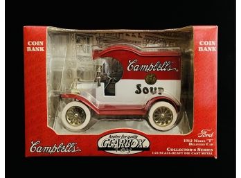 Gearbox Other Diecast Ford 1912 Model T Campells Soup Delivery Car Coin Bank, Scale 1:24