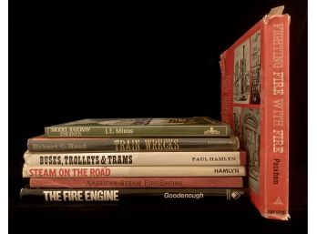 Grouping Of Books About Trains And Steam Engines