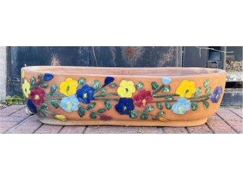 Clay Oval Painted Flower Pot