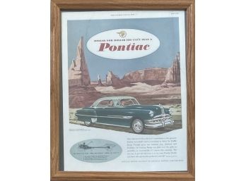 Vintage Pontiac Poster In Frame