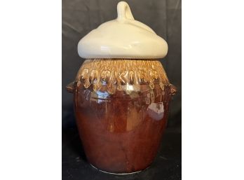 Brown Cookie Jar With Whipped Top