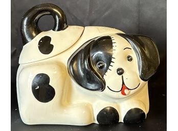 Dog Cookie Jar  Signed, Tongue Needs To Be Repainted