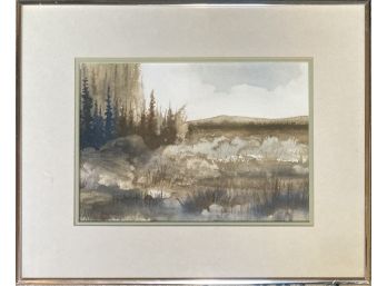 Mountain Sage Watercolor Painting Signed By John Arciniega