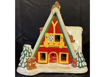 Ceramic Bear House Christmas Village