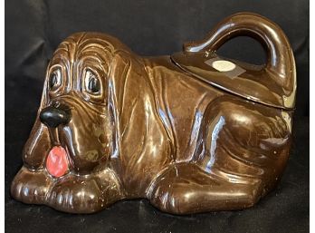 Vintage Brown Basset Hound Dog Cookie Jar