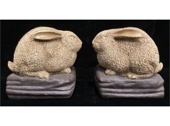 Pair Of Bunny Bookends, Light Brown, 1 Of 3
