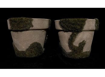 Pair Of Mossy Planters