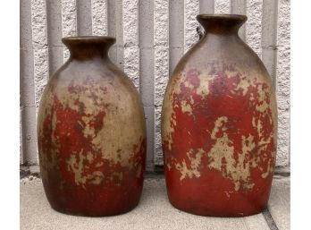 Pair Of Clay Vases