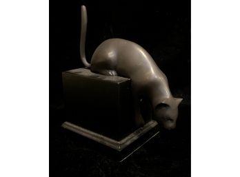 Brushed Metal Cat Bookend 2 Of 3