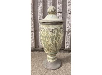 Clay Weathered Look Lidded Urn