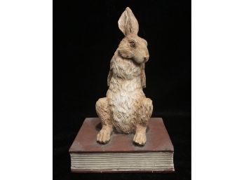 Bunny Sitting On Book Figurine