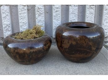 Pair Of Ceramic Plant Bowls