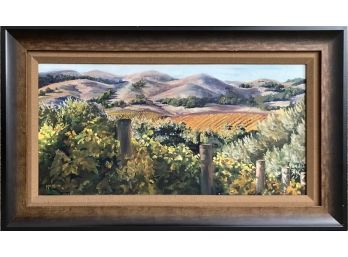 Original Nancy Molin Signed 'Winery' Acrylic On Canvas