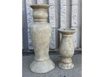 2 Cream Colored Candle Holders