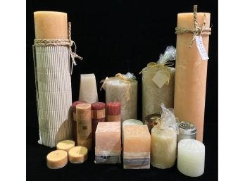 Grouping Of Candles, Various Sizes And Scents
