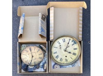 Pair Of Aged Looking Clocks