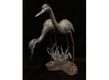 Herons Sculpture In Metal