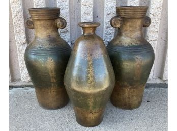 Trio Of Clay Vases