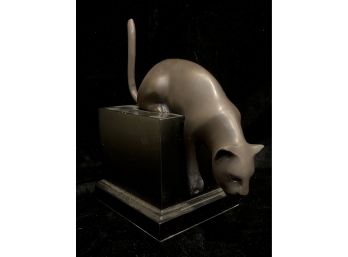 Brushed Metal Cat Bookend 1 Of 3