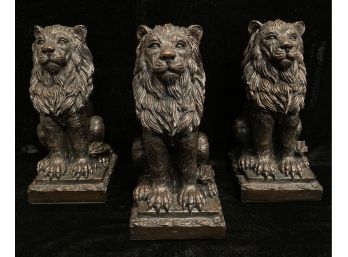3 Lion Figurines