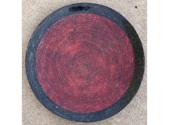 Red And Black Ornamental Plate With Stand Not Pictured