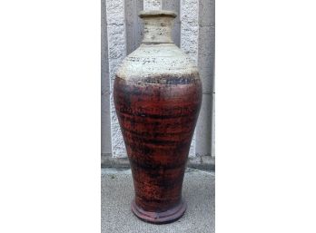 Brick Red And Cream Vase