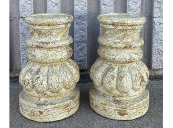 Pair Of Column Base Candle Holders