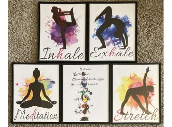 5 Framed Meditation Themed Wall Hangings