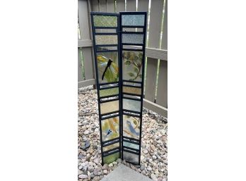 Small Stained Glass Divider With Metal Frame