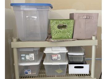 Assorted Collection Of Fabric/plastic Storage Containers