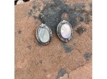 Whiting & Davis Mother Of Pearl Earrings