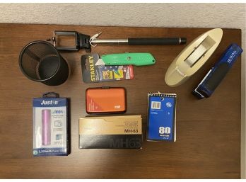 Miscellaneous Collection Including Selfie Stick, Brand New Box Cutter, Justin Power Stick & More