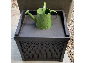 Plastic Outdoor Garden Box With Green Metal Watering Can