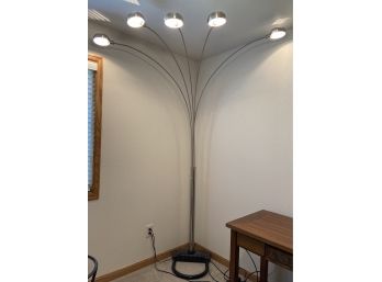 Giant 5-armed Stainless Steel Floor Lamp With Dimmer Switch