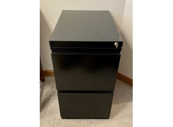 2-drawer Black Metal Locking Filing Cabinet