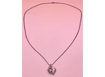 Sterling Silver Woman And Moon Pendant With Chain Necklace