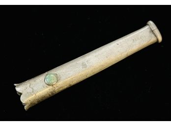 Old Pawn Sterling Silver And Turquoise Cigarette Holder