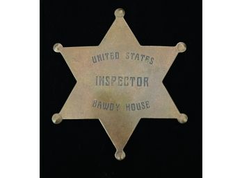 United States Bawdy House Inspector Badge