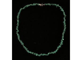 Malachite Necklace With Sterling Silver Clasp