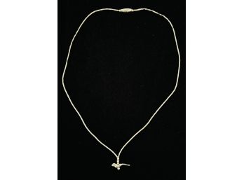 Liquid Silver Necklace With Bird Pendant