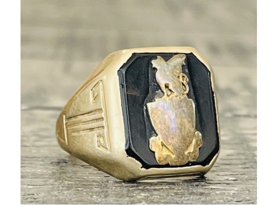 Vintage 14Kt Gold Theta Beta Pi Emblem Ring