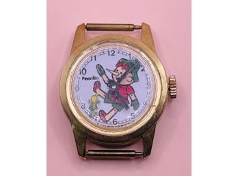 Vintage Pinocchio Wristwatch Gold Toned
