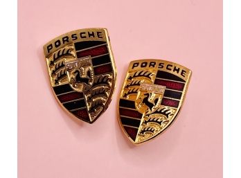 Gold Tone Porsche Logo Pins