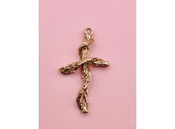 14Kt Gold Rustic Crucifix Pendant