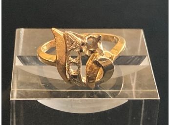 14 Kt Gold Ring, Missing Stone